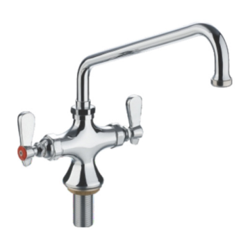PRE-RINSE Double Pantry Swivel Base c/w 12" Swing Nozzle Faucet - Deck Mount 9816-12