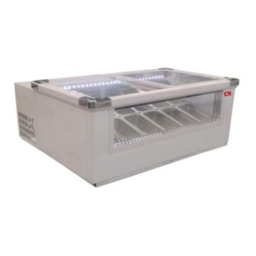 CN UNITED Table Top Ice Cream (White) Showcase, 3*1/3 GN PAN - Sliding Door CN-TICS.E.10×1.4